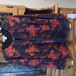 Cathy Daniels Black and Red Floral Top